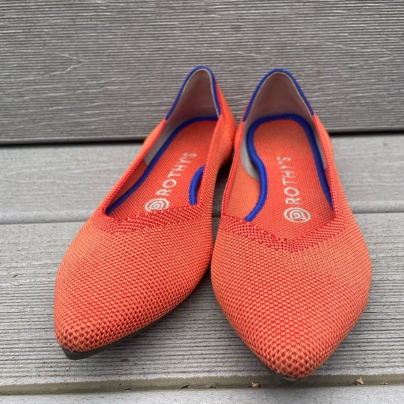ROTHY'S The Point Retired Persimmon Orange flats shoes sz 7 - Picture 3 of 5